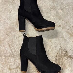 Elegant Black High Heel Ankle Boots